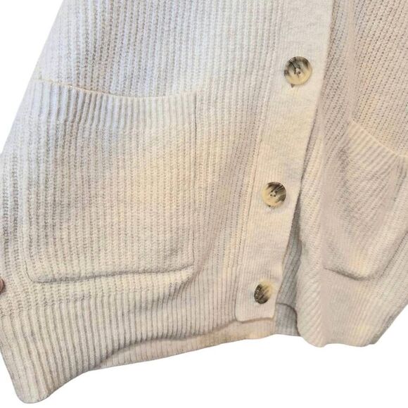 Aerie Women's Oatmeal Cotton/Poly/Nylon/Spandex Knit Oversized Button Front Card - Picture 3 of 10